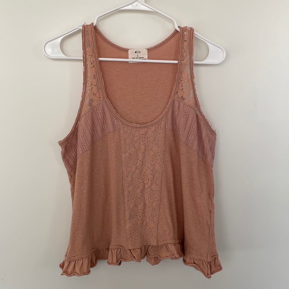 Pins and needles top in muted pink